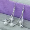 Boucles d'oreilles longues en argent - perles mates - argent sterling 925