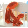 Poulpe orange - peluche - 30cm - 50cm