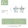 Licorne & opale - boucles d'oreilles clous - argent sterling 925