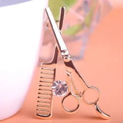 Peigne à cheveux / ciseaux - broche