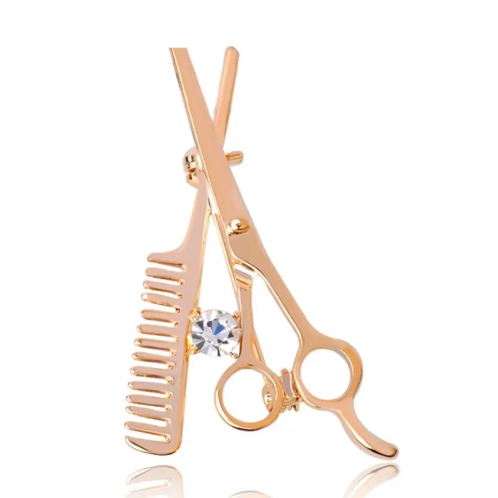 Peigne à cheveux / ciseaux - broche
