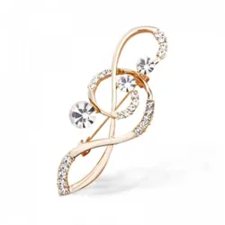 Note de musique cristal / perles - broche