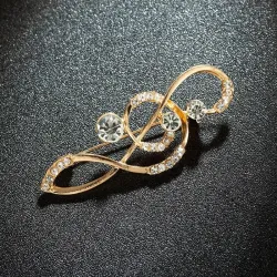Note de musique cristal / perles - broche