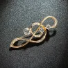 Crystal musical note / pearls - broochBrooches