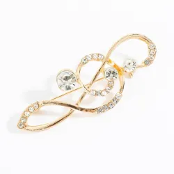 Crystal musical note / pearls - broochBrooches