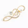 Crystal musical note / pearls - broochBrooches