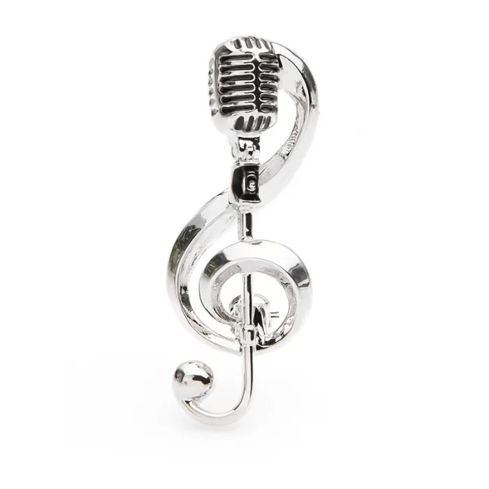 Note de musique dorée / microphone - broche