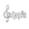 Broche notes de musique en cristal