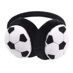 Cache-oreilles chauds en peluche - imprimé football
