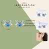 Boucles d'oreilles en forme de crabe - cristal bleu - argent sterling 925