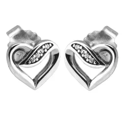 Boucles d'oreilles élégantes - rubans d'amour - argent sterling 925