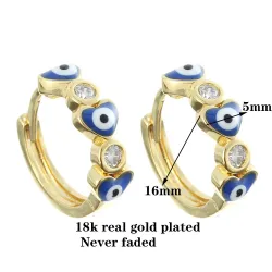 Small round earrings - lucky devil eyes / crystalsEarrings