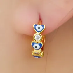 Small round earrings - lucky devil eyes / crystalsEarrings