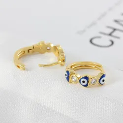 Small round earrings - lucky devil eyes / crystalsEarrings