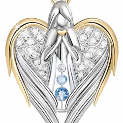 Heart shaped angel wings / angel / crystals - gold necklaceNecklaces