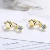 Boucles d'oreilles rondes élégantes - coeur / zircon