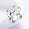 Elegant round earrings - heart / zirconEarrings