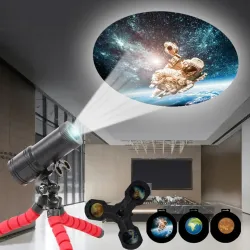 Projecteur de lumières LED - rotatif - vol spatial - terre - lune