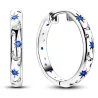 Round earrings - crystal stars / moon - 925 sterling silverEarrings