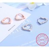 Elegant heart shaped earrings - with zircon - 925 sterling silverEarrings