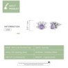Boucles d'oreilles en forme de crabe - zircon violet - argent sterling 925