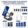 Chargeur sans fil 3 en 1 - support magnétique - charge rapide - pour iPhone - iWatch - AirPods - 15W