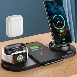 Chargeur sans fil - support de charge rapide - pour iPhone - Apple Watch - AirPods