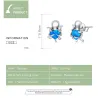 Silver octopus / blue crystal heart - earrings - 925 sterling silverEarrings
