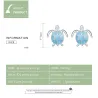 Silver blue turtle earrings - 925 sterling silverEarrings