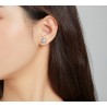 Silver blue turtle earrings - 925 sterling silverEarrings