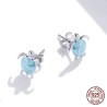 Silver blue turtle earrings - 925 sterling silverEarrings