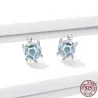 Turtle with blue glass - earrings - 925 sterling silverEarrings