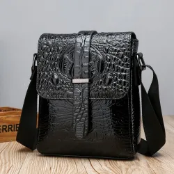 Sac bandoulière vintage - motif peau de crocodile