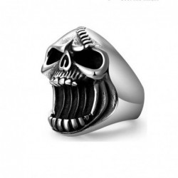 Stainless steel ring with skull jaw - bottle openerRings