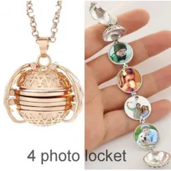Médaillon photo extensible - avec collier