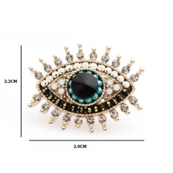 Grand oeil bleu - broche en cristal