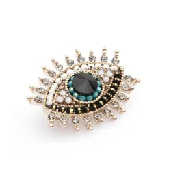 Grand oeil bleu - broche en cristal
