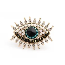 Grand oeil bleu - broche en cristal