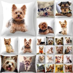Housse de coussin déco - Chien Yorkie - 45 * 45 cm