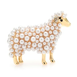 Broche mouton avec perles