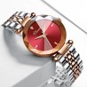 CHENXI - montre à quartz de luxe - or rose - acier inoxydable - étanche - rouge