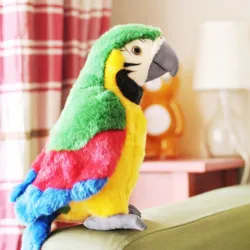Perroquet parlant en peluche - répète ce que vous dites - agite ses ailes - jouet en peluche