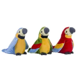 Perroquet parlant en peluche - répète ce que vous dites - agite ses ailes - jouet en peluche