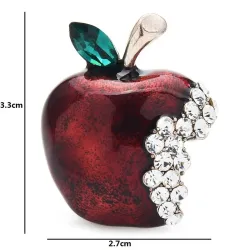 Broche pomme - avec strass