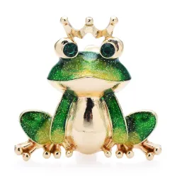 Grenouille dans la couronne - broche