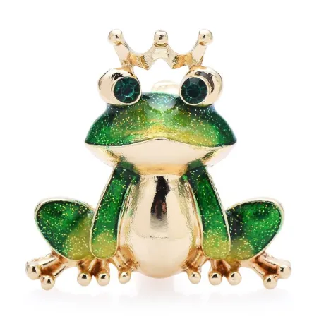 Grenouille dans la couronne - broche