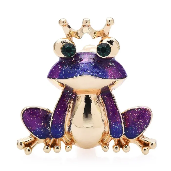 Grenouille dans la couronne - broche