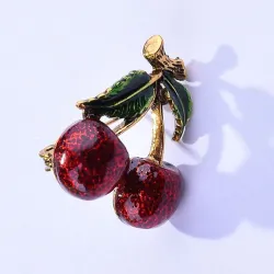 Cerises rouges - broche