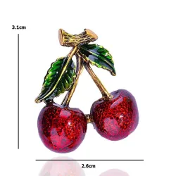 Cerises rouges - broche