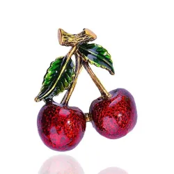 Cerises rouges - broche